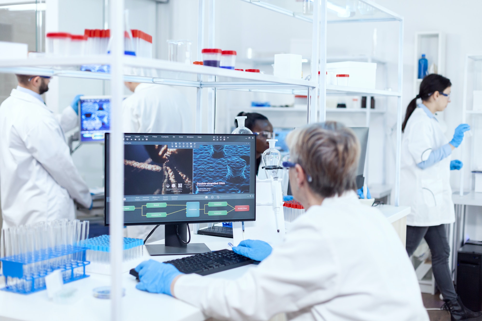 Group of scientist working in a laborartory.